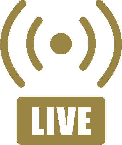 Broadcast symbol with the word LIVE underneath