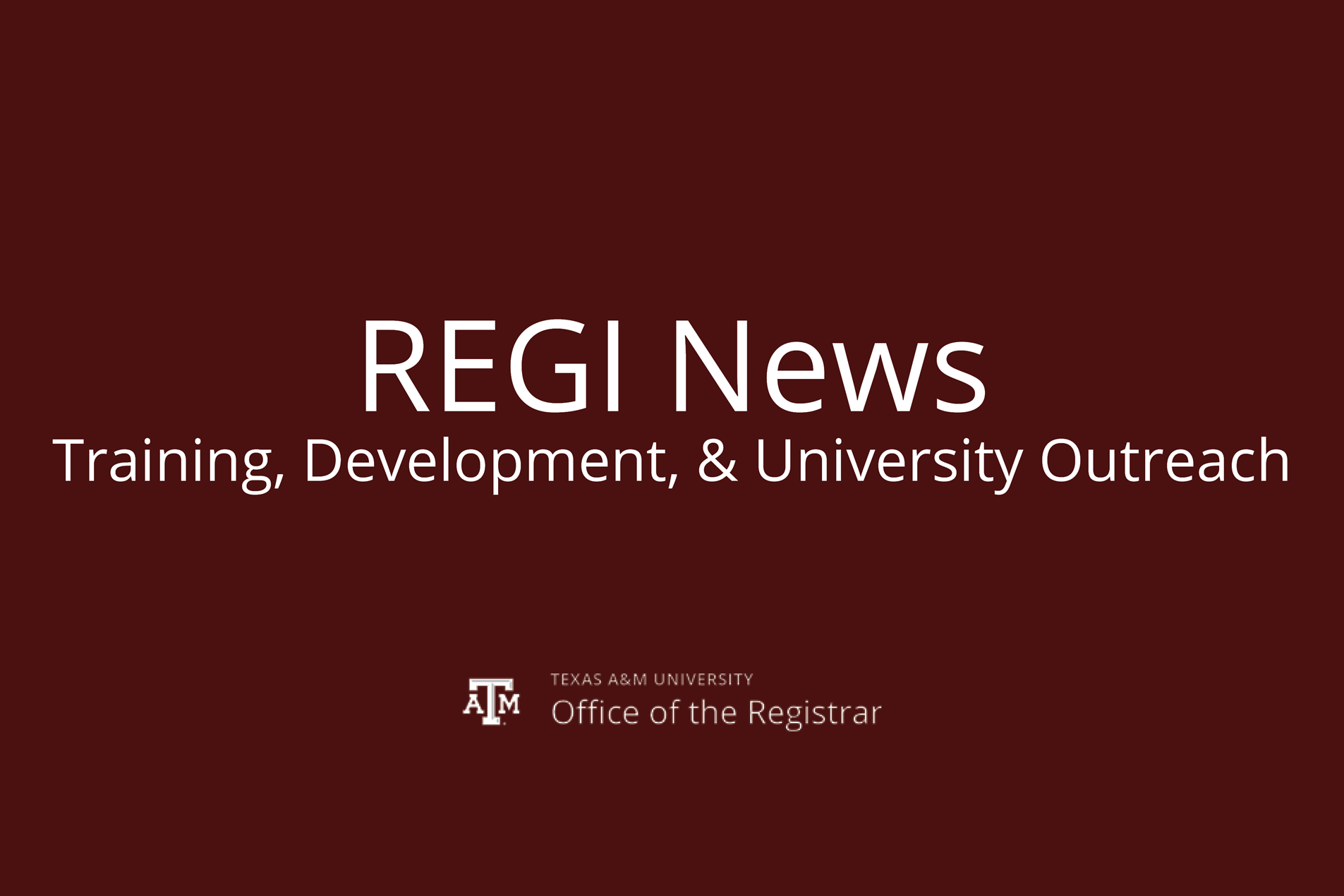 Registrar 101 Training - Registration Now Open