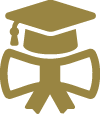 golden graduation cap and diploma