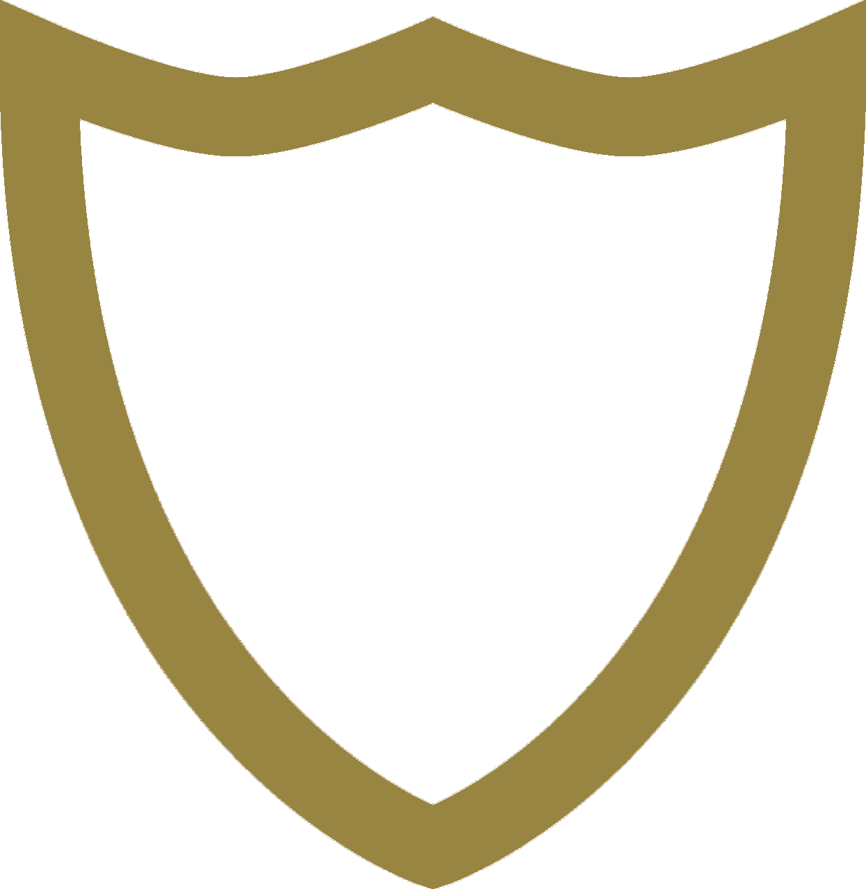 gold outline of a shield signifying secure protection of documents