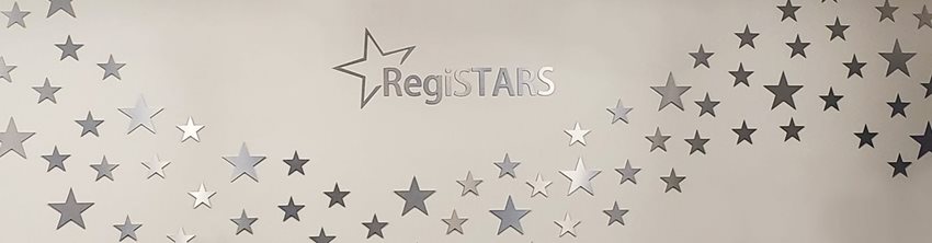 Wall of stars with RegiSTARS logo in middle